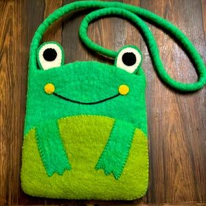 Artisan Frog Felt Purse